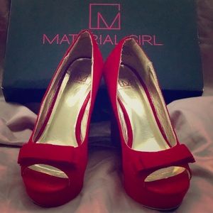 Material Girl red wedge heels